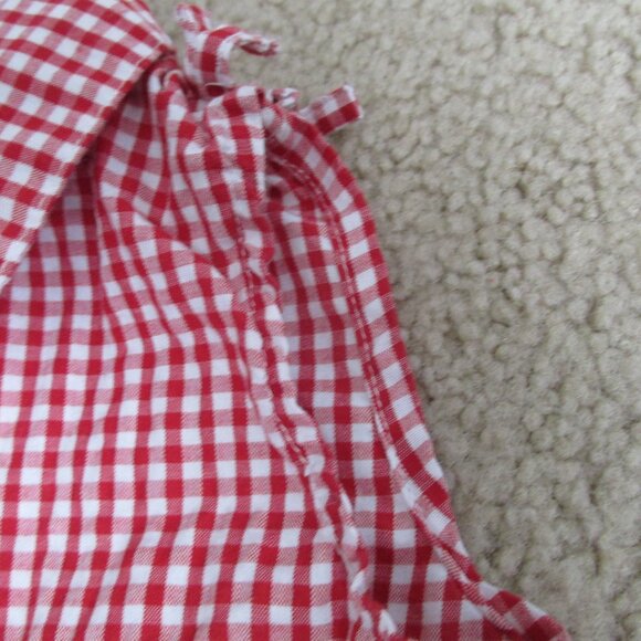 Baby Togs Kidswear Button Front Sleeveless Shirt Girl 12M Red White Check Collar - Picture 2 of 6